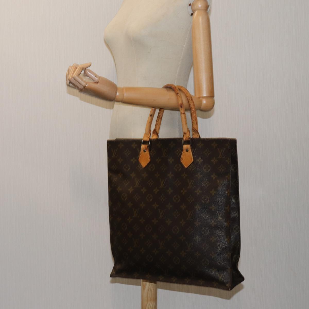 LOUIS VUITTON Monogram Sac Plat Hand Bag M51140 LV 71089