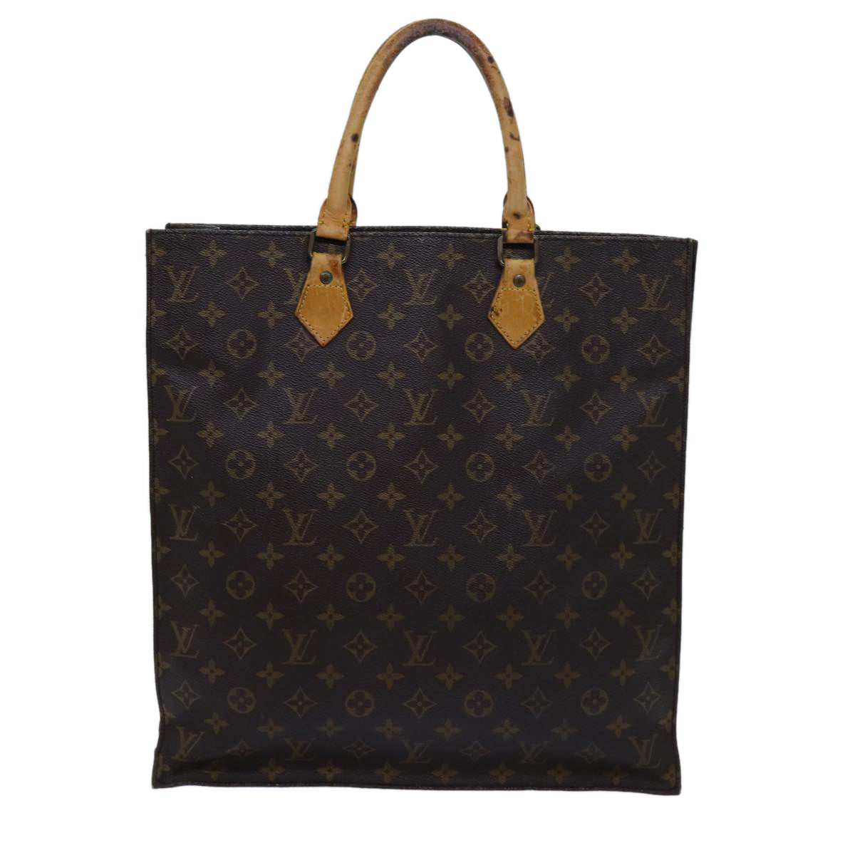 LOUIS VUITTON Monogram Sac Plat Hand Bag M51140 LV 71089