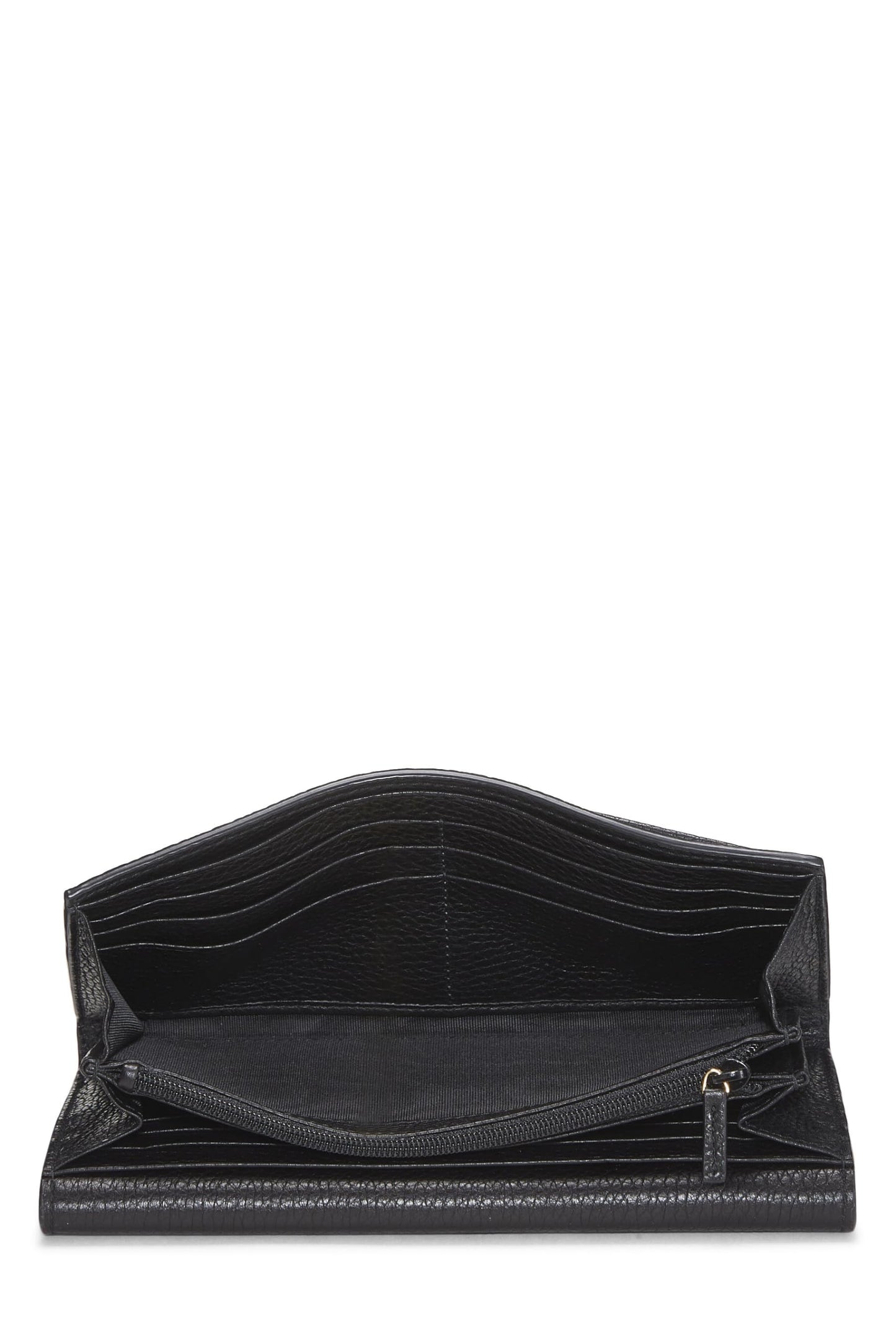 Gucci,  Black GG Marmont Leather Long Wallet, Black