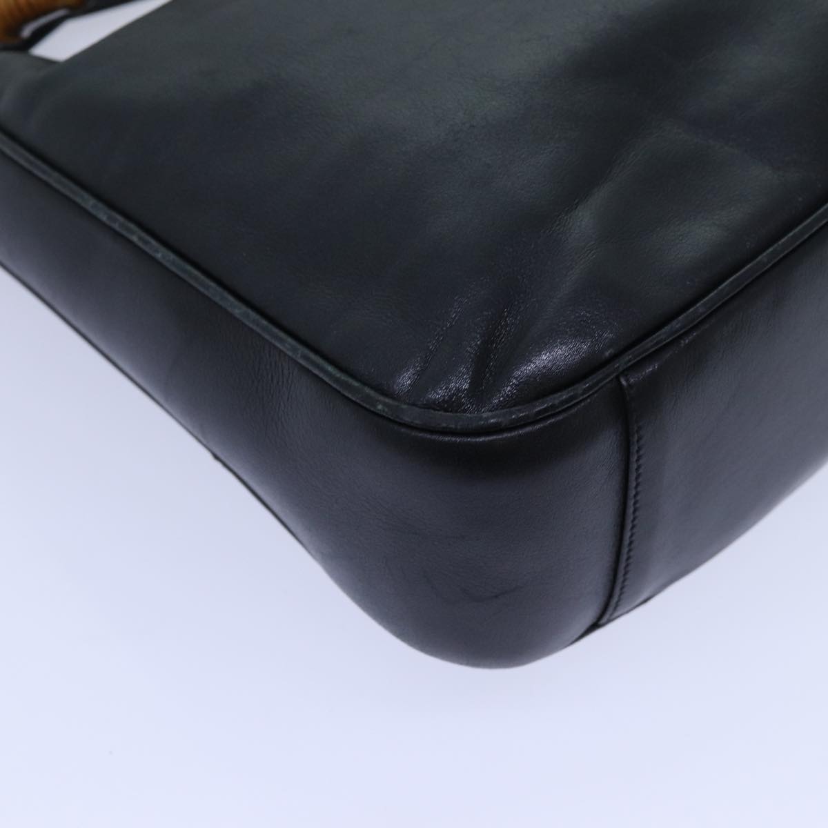 GUCCI Bamboo Shoulder Bag Leather 2way Black 71119
