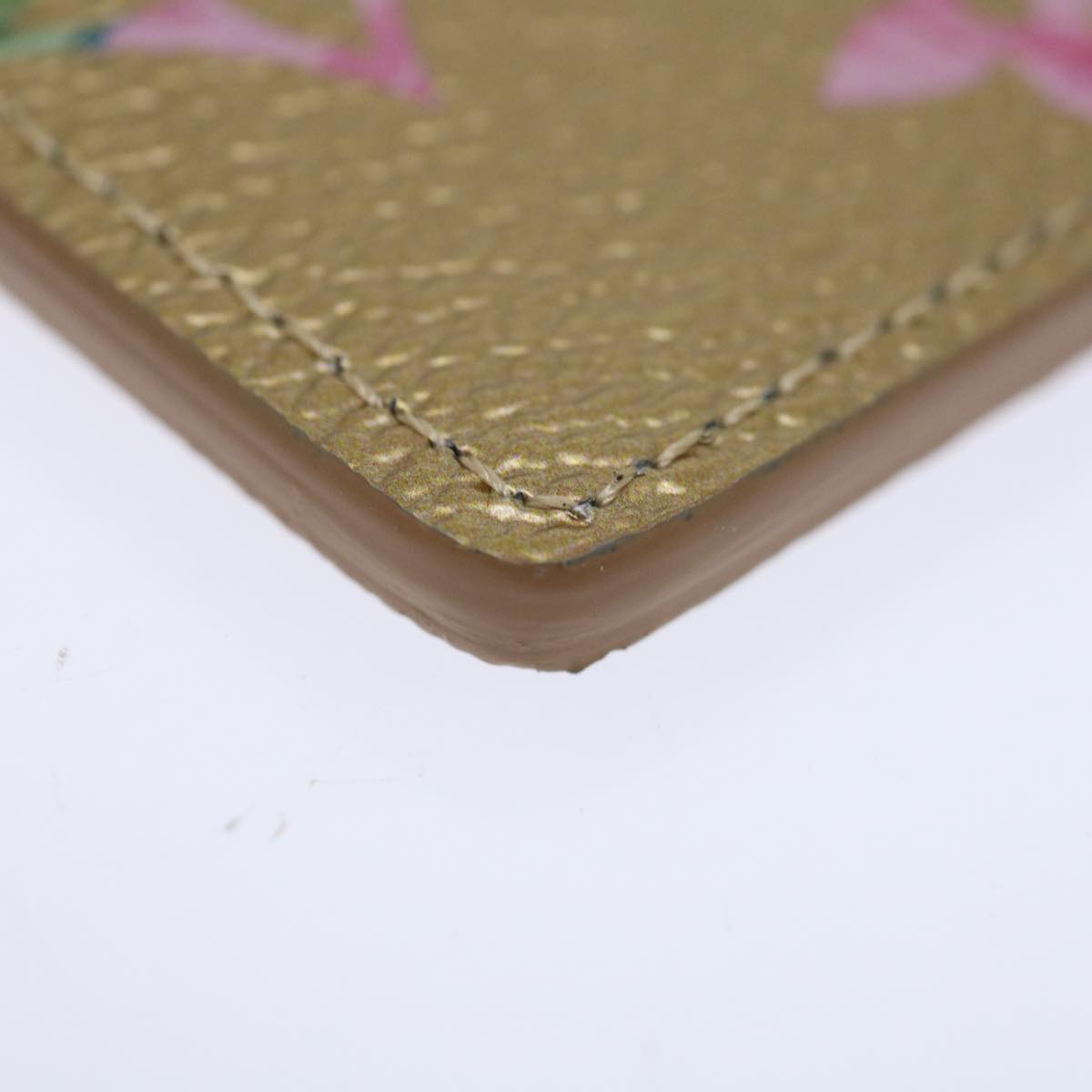 LOUIS VUITTON Floral Flower Porte Cartes Simple Case Gold M81726 LV 71134A