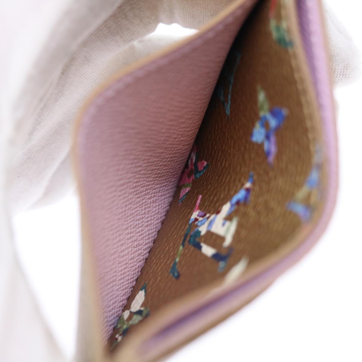 LOUIS VUITTON Floral Flower Porte Cartes Simple Case Gold M81726 LV 71134A
