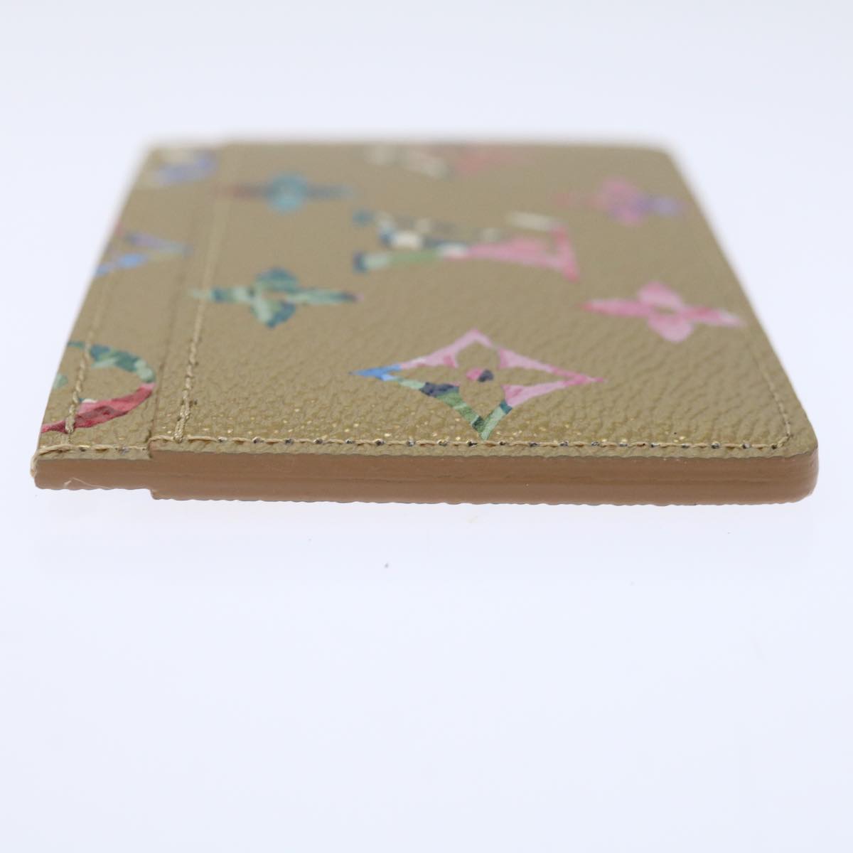 LOUIS VUITTON Floral Flower Porte Cartes Simple Case Gold M81726 LV 71134A