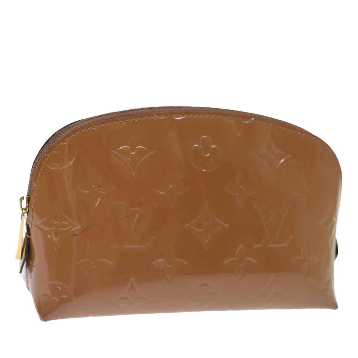 LOUIS VUITTON Monogram Vernis Pochette Pouch Rose Velours M90008 LV 71145