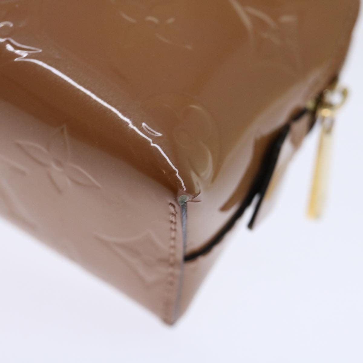 LOUIS VUITTON Monogram Vernis Pochette Pouch Rose Velours M90008 LV 71145