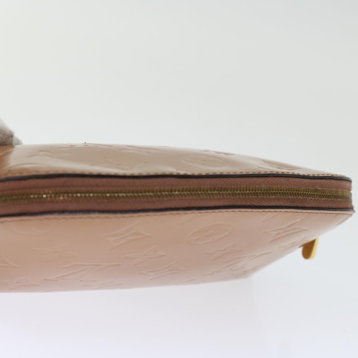 LOUIS VUITTON Monogram Vernis Pochette Pouch Rose Velours M90008 LV 71145