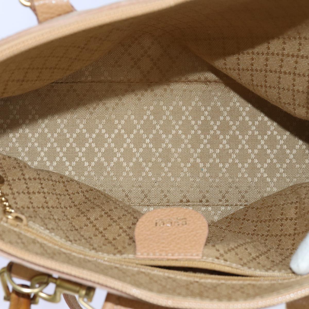 GUCCI Bamboo Hand Bag Suede 2way Brown 71164