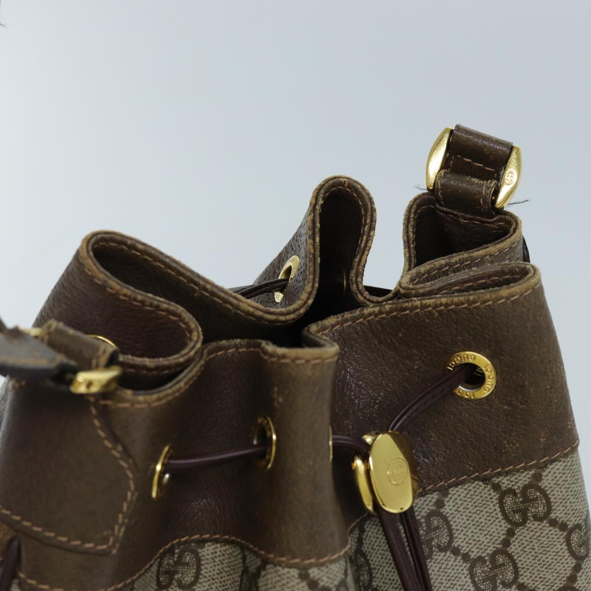 GUCCI GG Canvas Web Sherry Line Shoulder Bag PVC Beige Green Red 71174