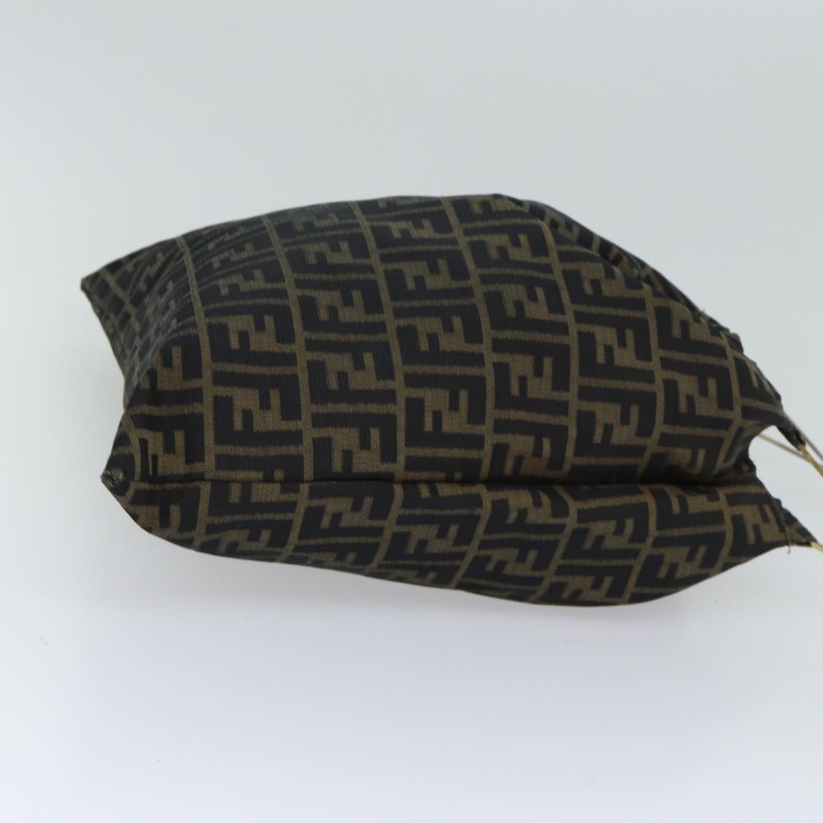 FENDI Zucca Canvas Hand Bag Brown Black 71184
