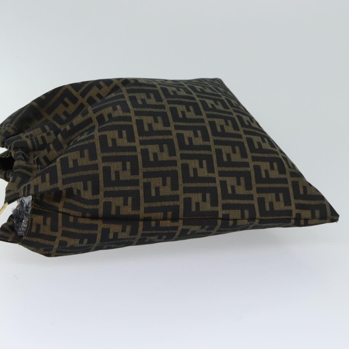 FENDI Zucca Canvas Hand Bag Brown Black 71184