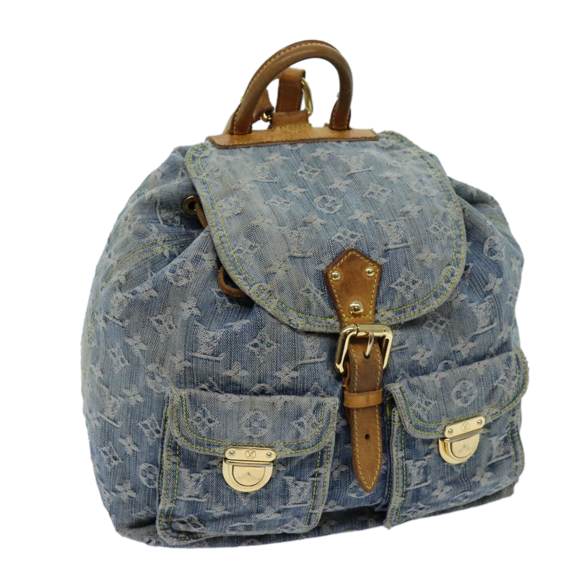 LOUIS VUITTON Monogram Denim Sac A DosGM Backpack Blue M95056 LV 71186