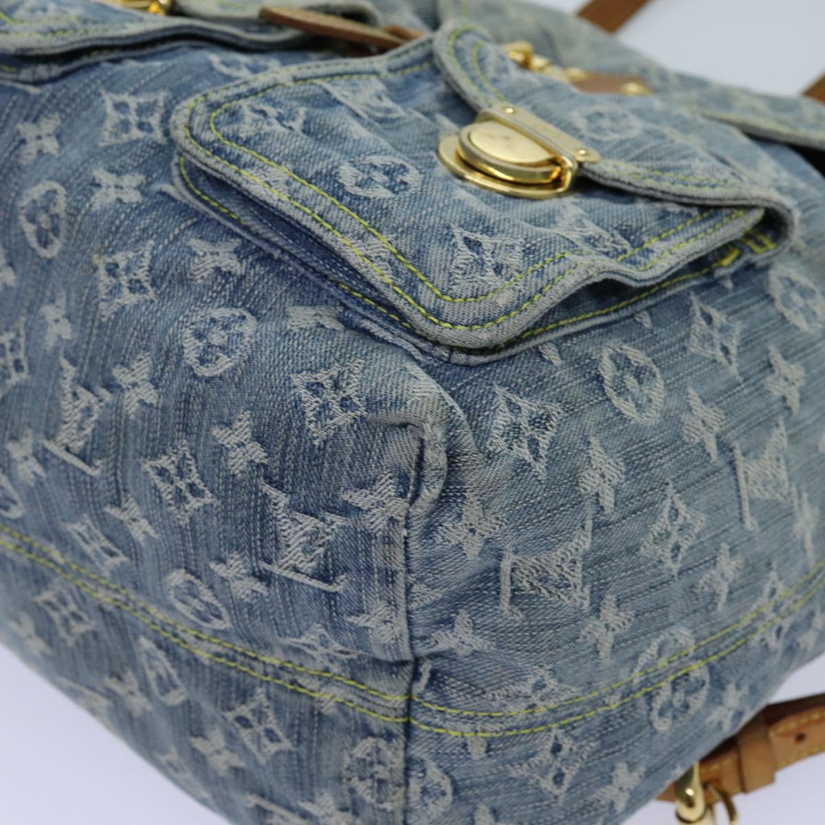 LOUIS VUITTON Monogram Denim Sac A DosGM Backpack Blue M95056 LV 71186