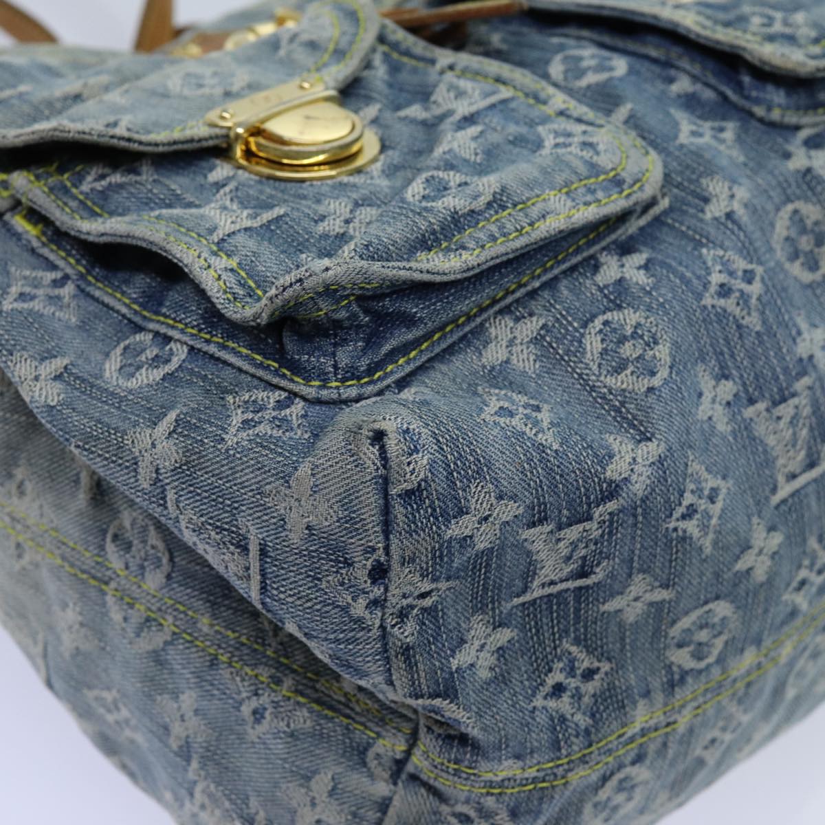 LOUIS VUITTON Monogram Denim Sac A DosGM Backpack Blue M95056 LV 71186
