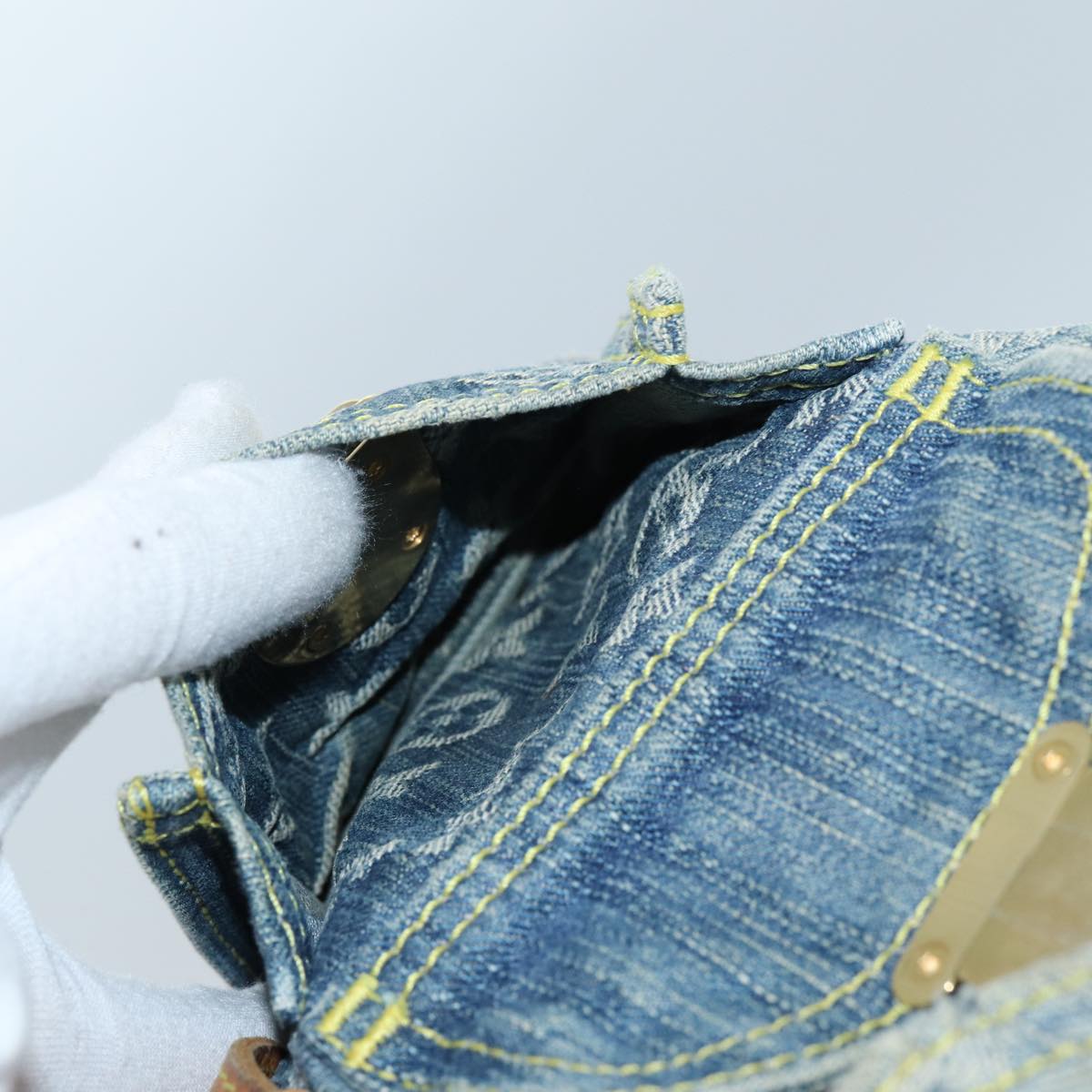 LOUIS VUITTON Monogram Denim Sac A DosGM Backpack Blue M95056 LV 71186