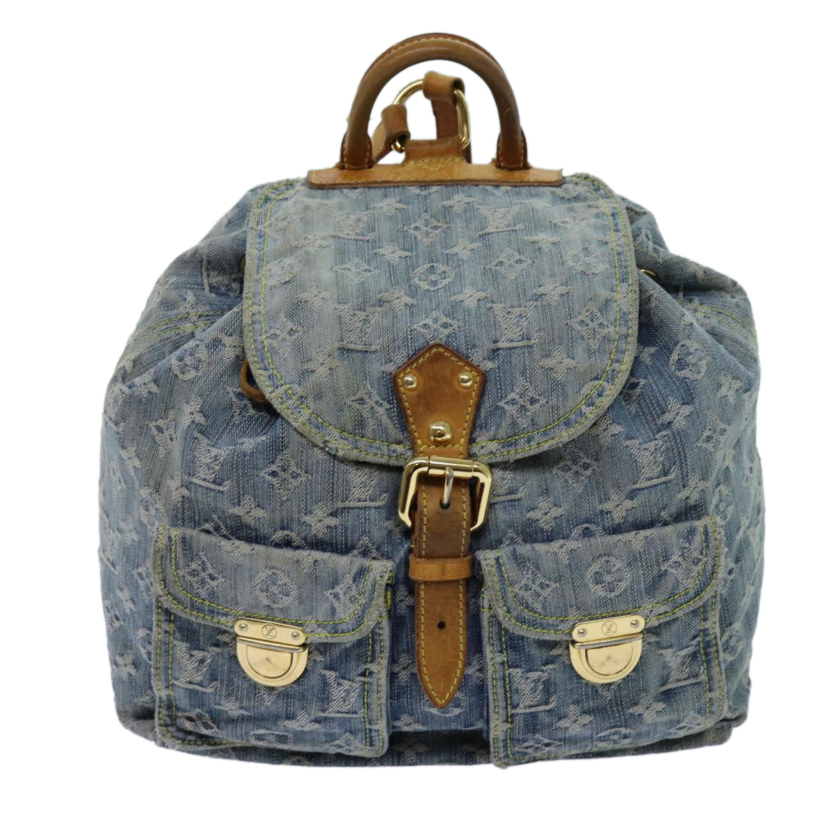 LOUIS VUITTON Monogram Denim Sac A DosGM Backpack Blue M95056 LV 71186