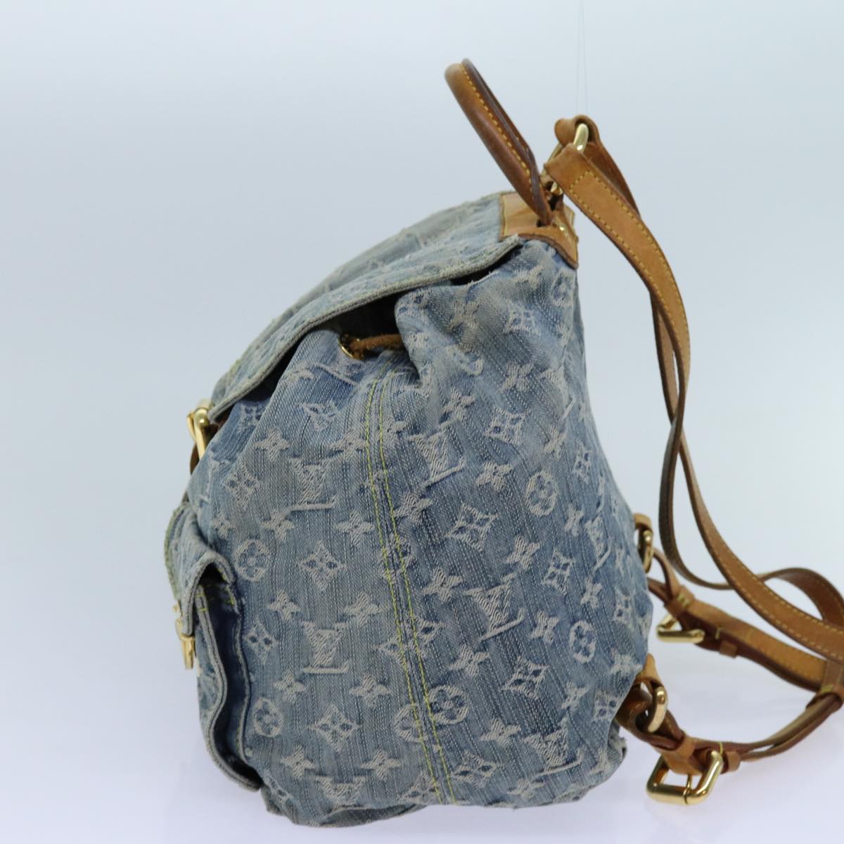 LOUIS VUITTON Monogram Denim Sac A DosGM Backpack Blue M95056 LV 71186