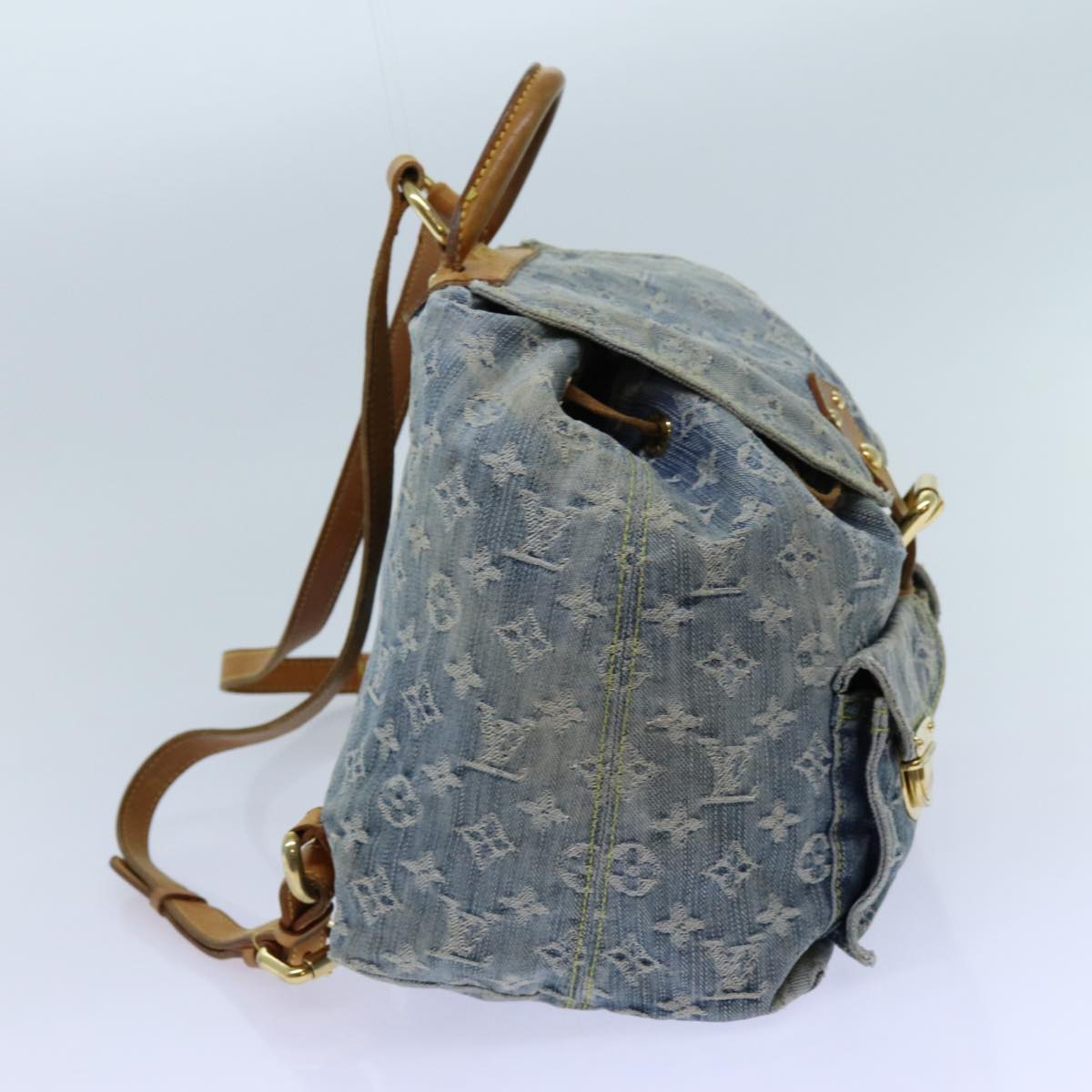 LOUIS VUITTON Monogram Denim Sac A DosGM Backpack Blue M95056 LV 71186
