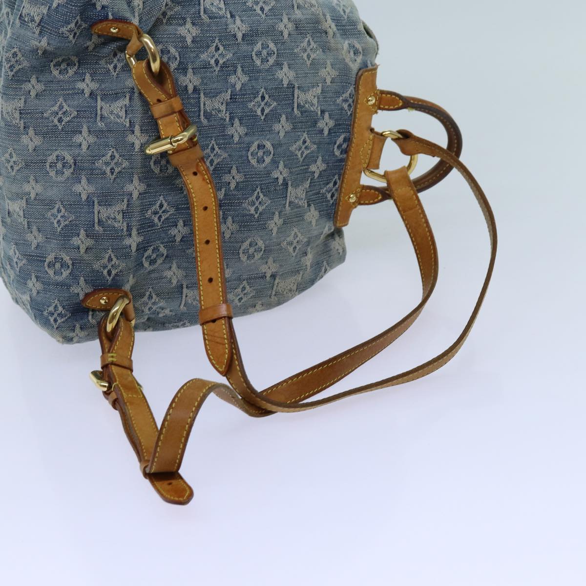 LOUIS VUITTON Monogram Denim Sac A DosGM Backpack Blue M95056 LV 71186