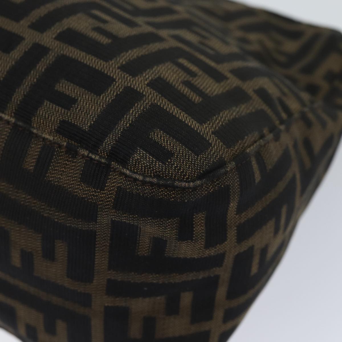 FENDI Zucca Canvas Mamma Baguette Shoulder Bag Brown 71188