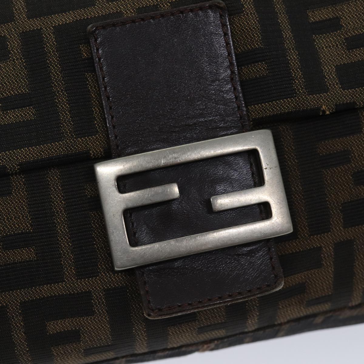 FENDI Zucca Canvas Mamma Baguette Shoulder Bag Brown 71188