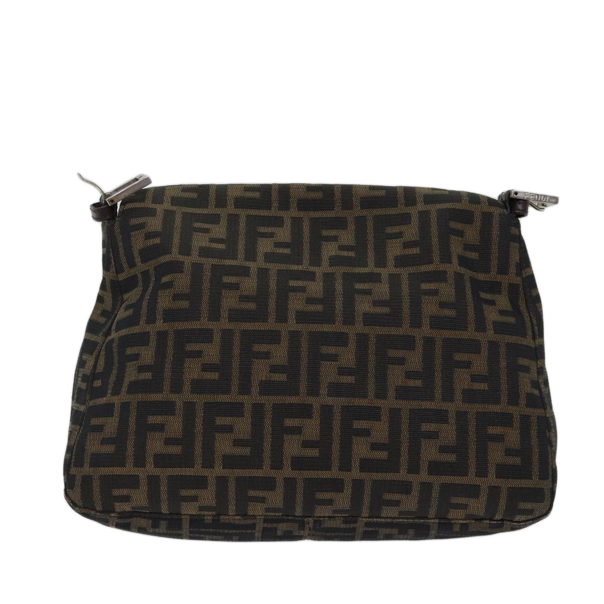 FENDI Zucca Canvas Mamma Baguette Shoulder Bag Brown 71188
