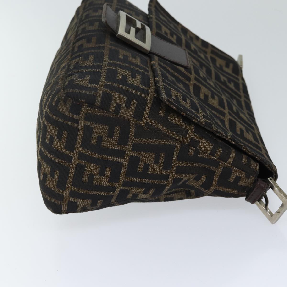 FENDI Zucca Canvas Mamma Baguette Shoulder Bag Brown 71188
