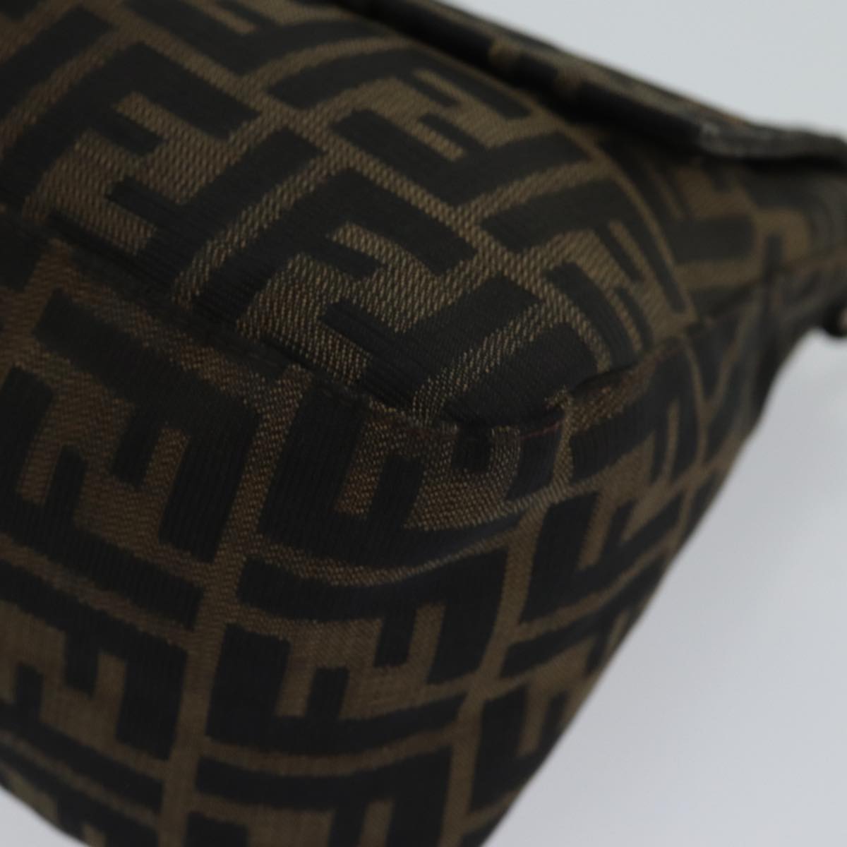 FENDI Zucca Canvas Mamma Baguette Shoulder Bag Brown 71188