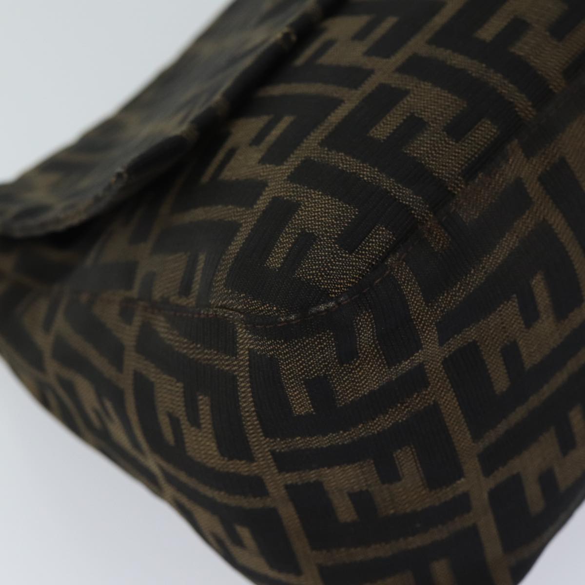 FENDI Zucca Canvas Mamma Baguette Shoulder Bag Brown 71188
