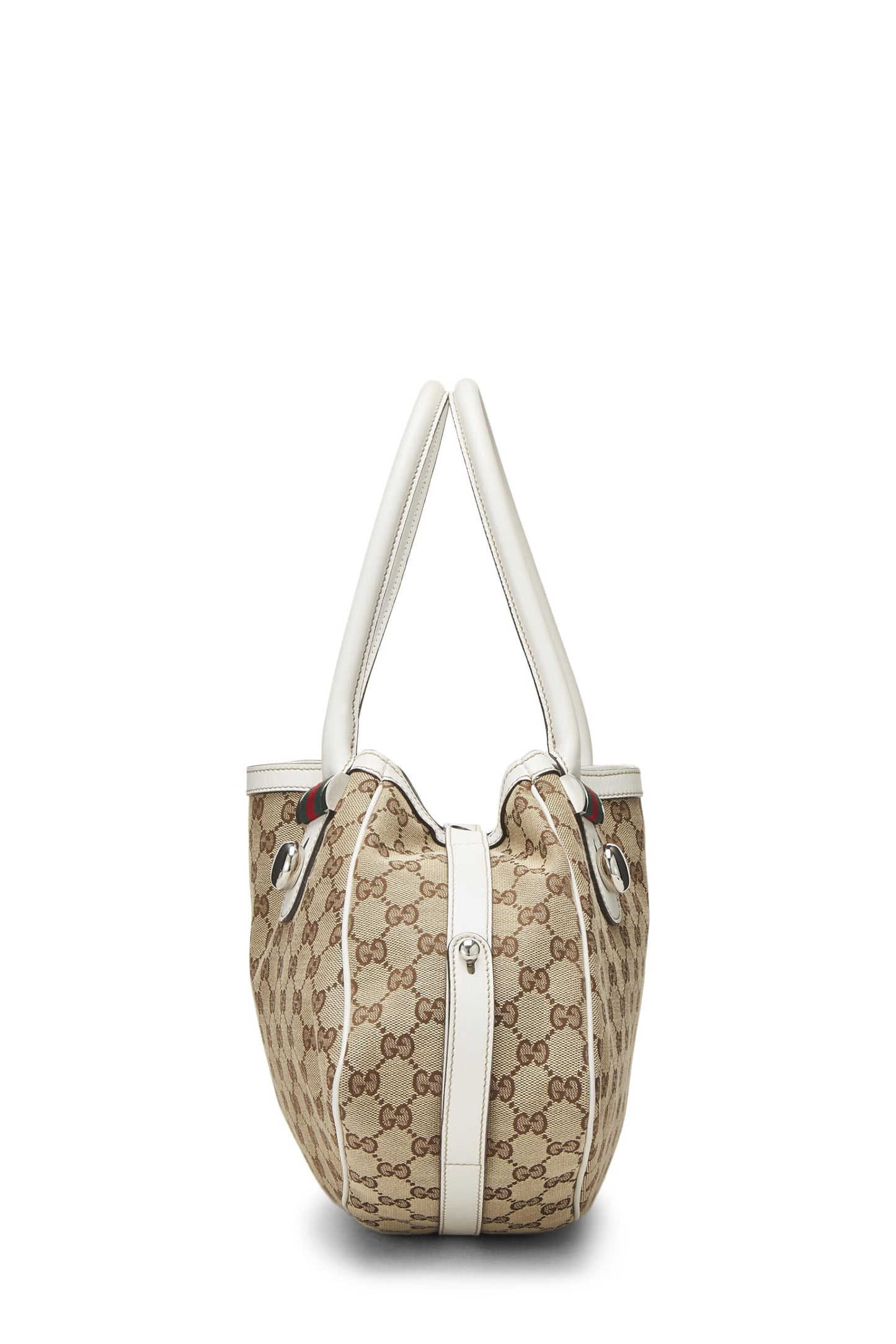 Gucci,  White Original GG Canvas Matchball Abbey Tote Large, White