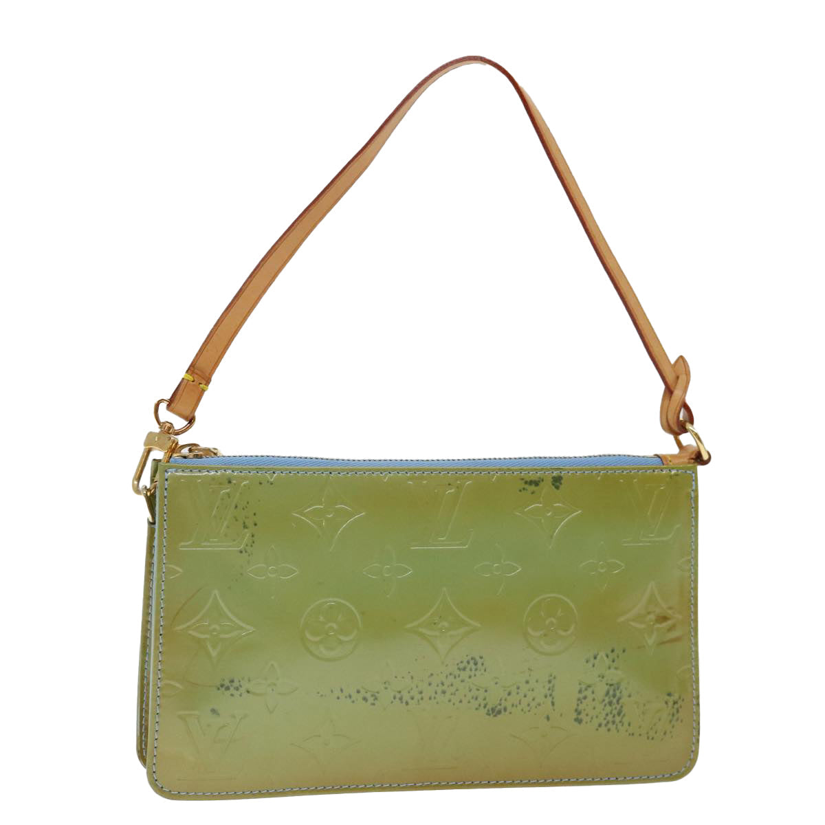 LOUIS VUITTON Monogram Vernis Lexington Pouch Baby Blue M91011 LV 71204