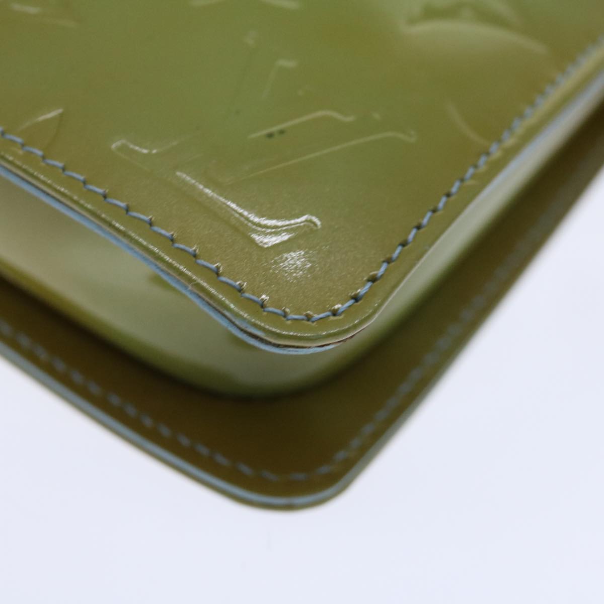 LOUIS VUITTON Monogram Vernis Lexington Pouch Baby Blue M91011 LV 71204