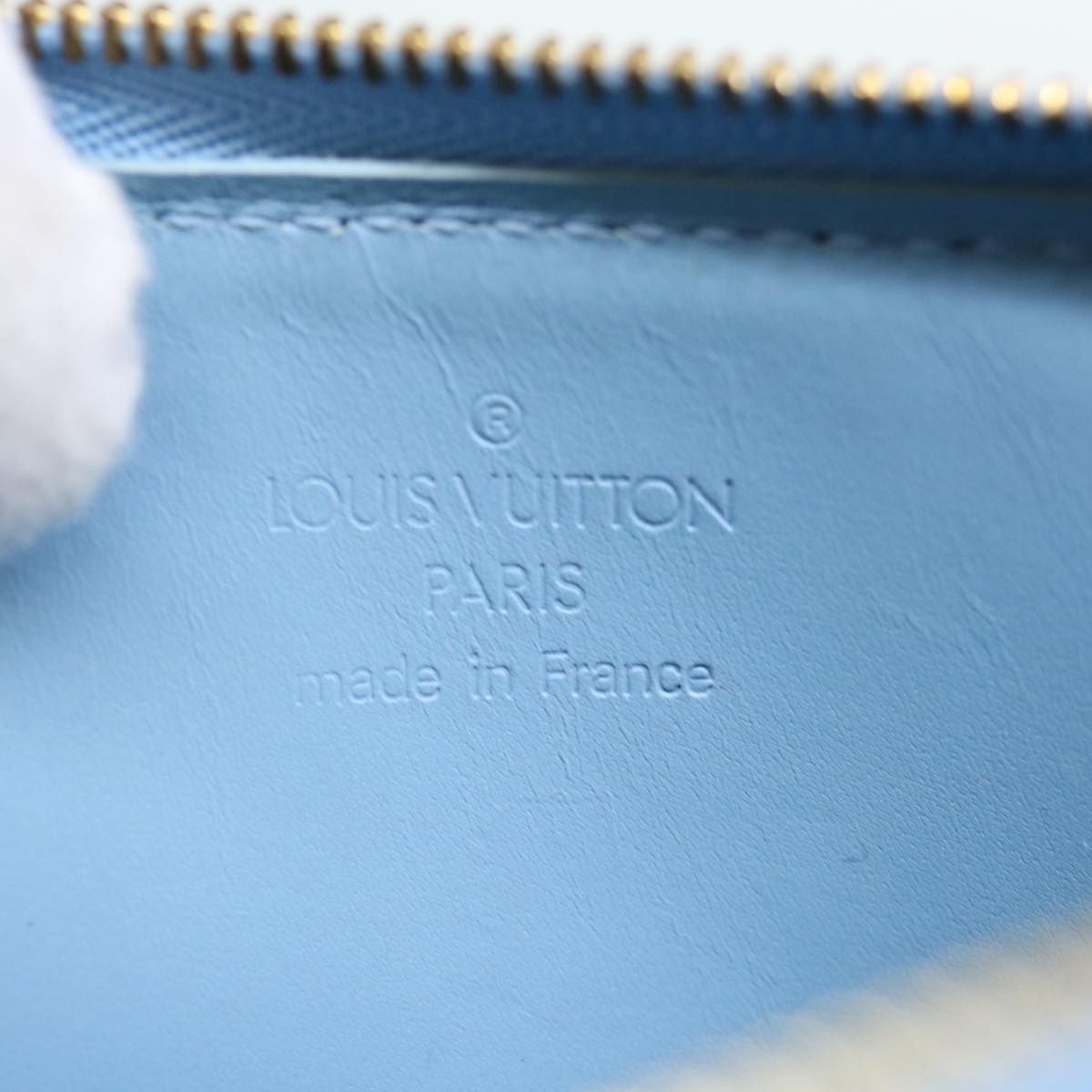 LOUIS VUITTON Monogram Vernis Lexington Pouch Baby Blue M91011 LV 71204
