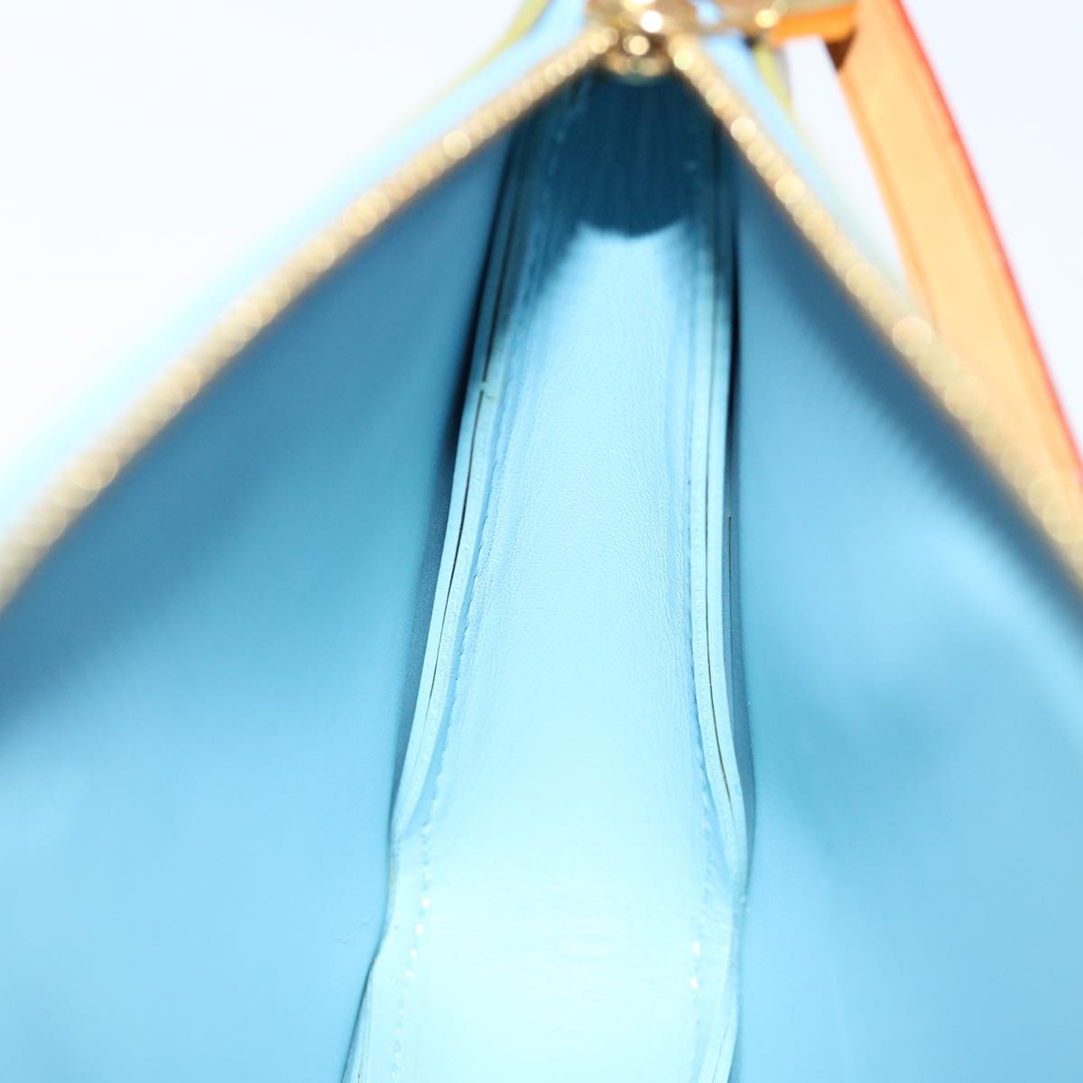LOUIS VUITTON Monogram Vernis Lexington Pouch Baby Blue M91011 LV 71204