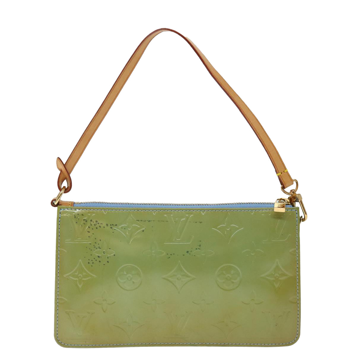 LOUIS VUITTON Monogram Vernis Lexington Pouch Baby Blue M91011 LV 71204