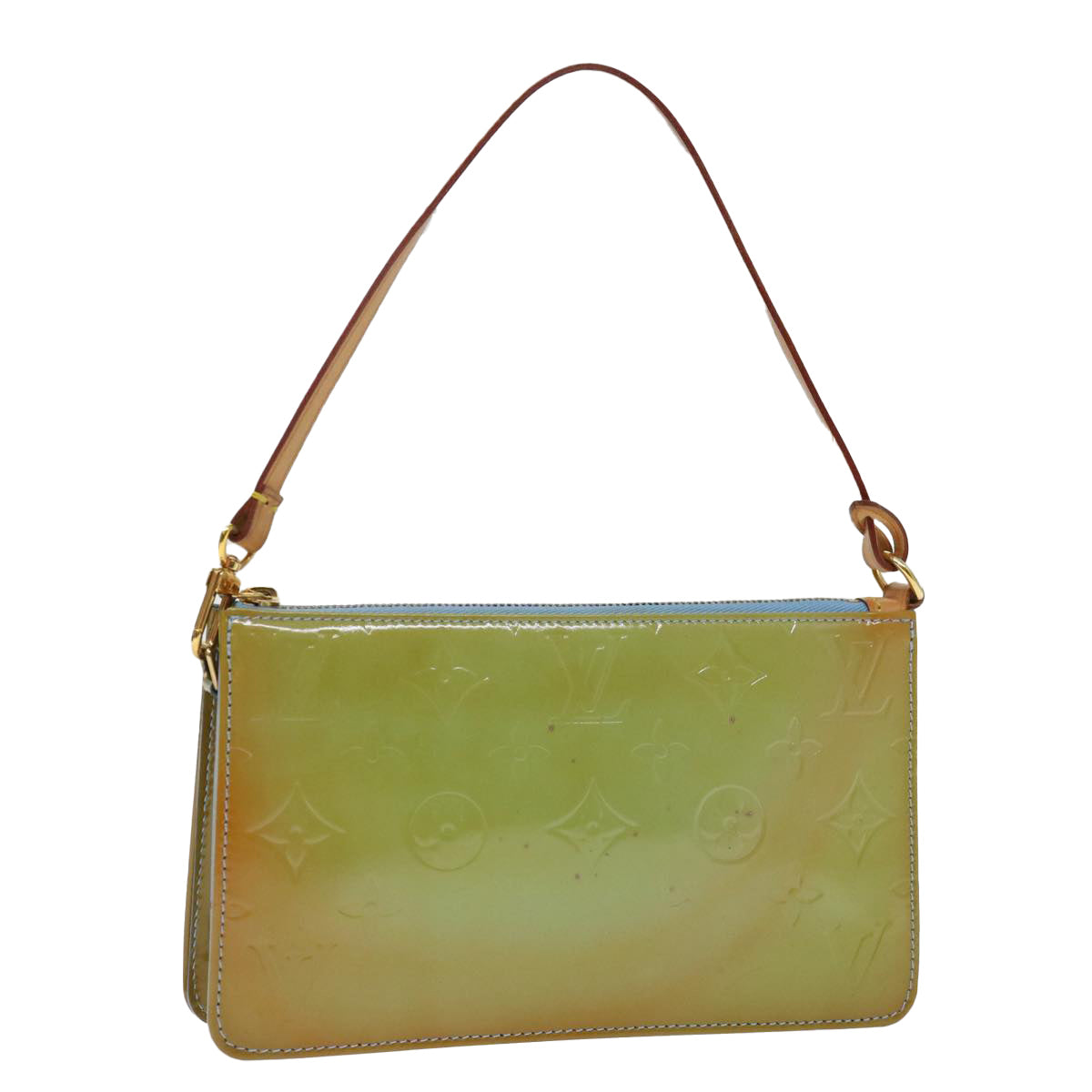 LOUIS VUITTON Monogram Vernis Lexington Pouch Baby Blue M91011 LV 71205