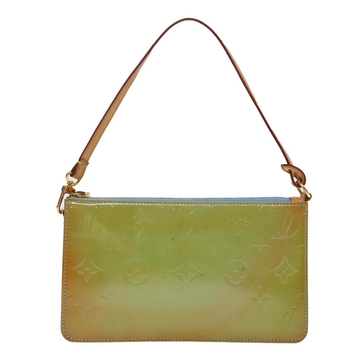 LOUIS VUITTON Monogram Vernis Lexington Pouch Baby Blue M91011 LV 71205