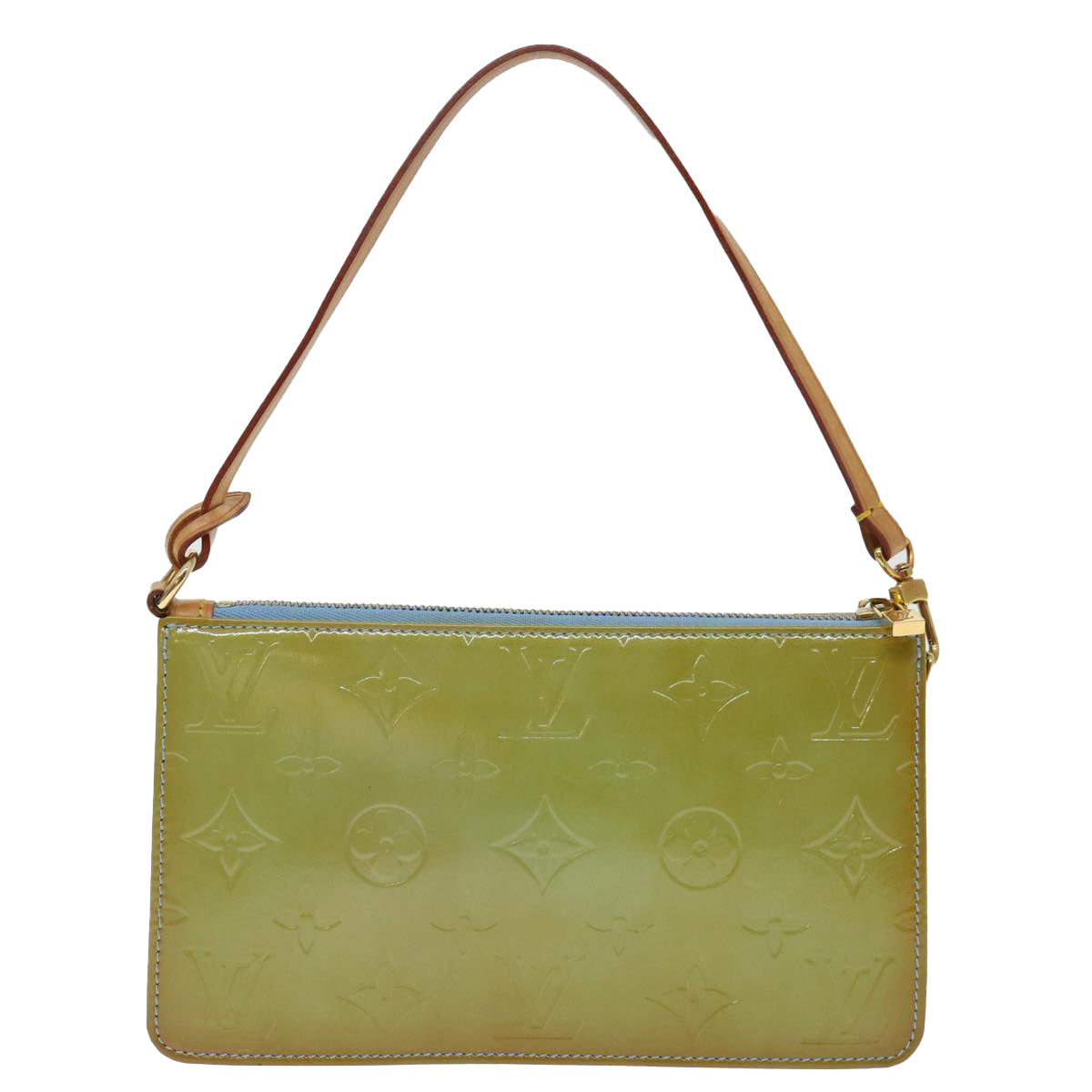 LOUIS VUITTON Monogram Vernis Lexington Pouch Baby Blue M91011 LV 71205