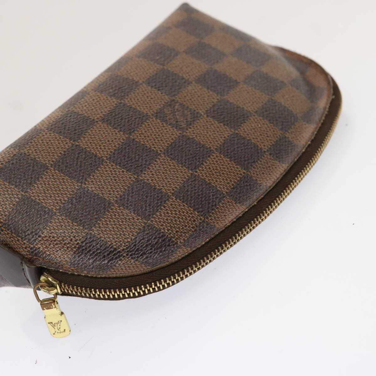 LOUIS VUITTON Damier Ebene Pochette Cosmetic PM Pouch N47516 LV 71213