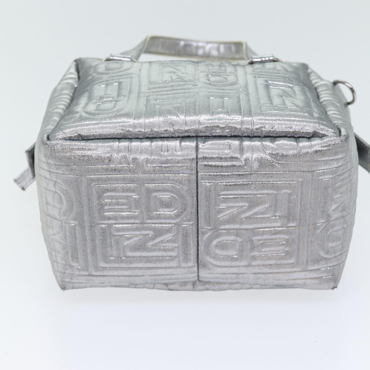 FENDI Zucca Canvas Hand Bag 2way Silver 71228