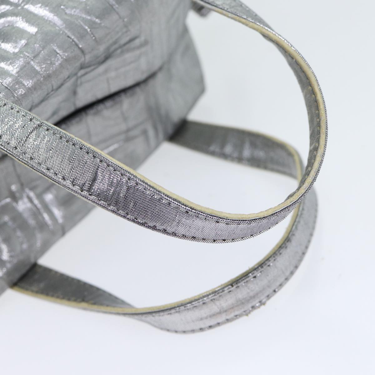 FENDI Zucca Canvas Hand Bag 2way Silver 71228