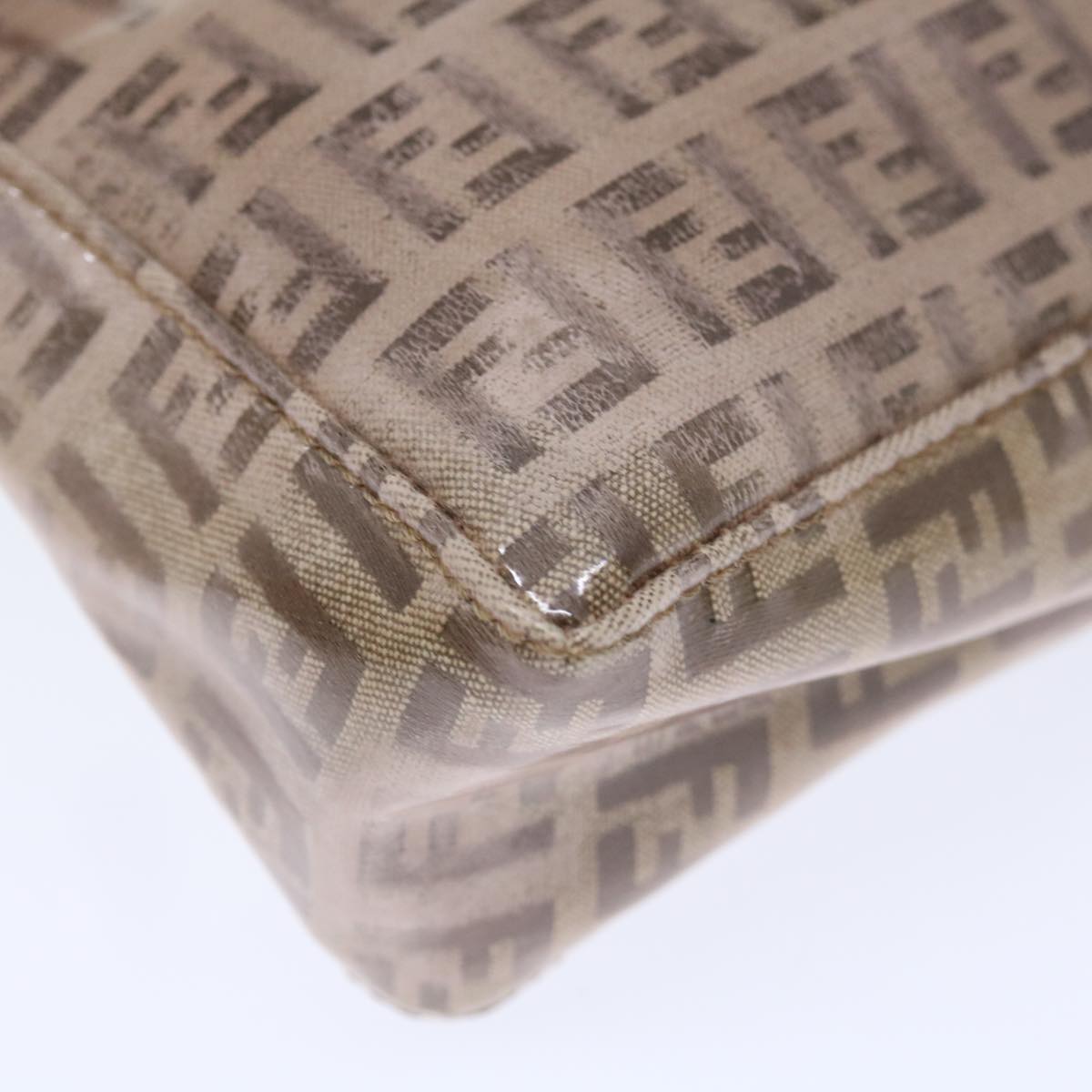FENDI Zucchino Canvas Accessory Pouch Coated Canvas Beige 71230