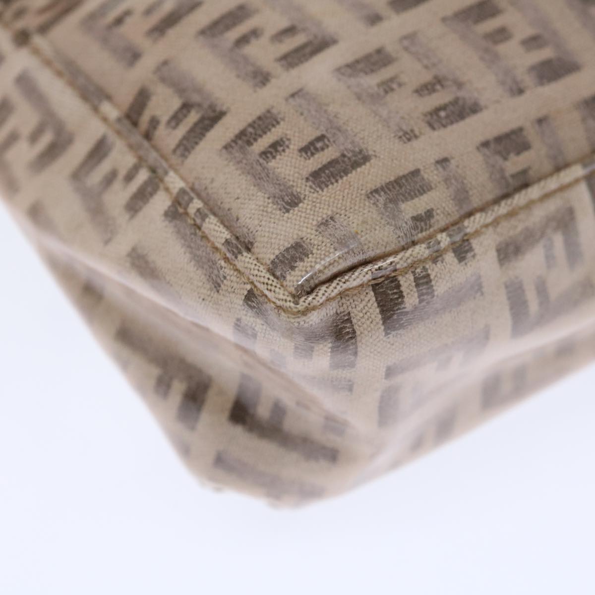 FENDI Zucchino Canvas Accessory Pouch Coated Canvas Beige 71230