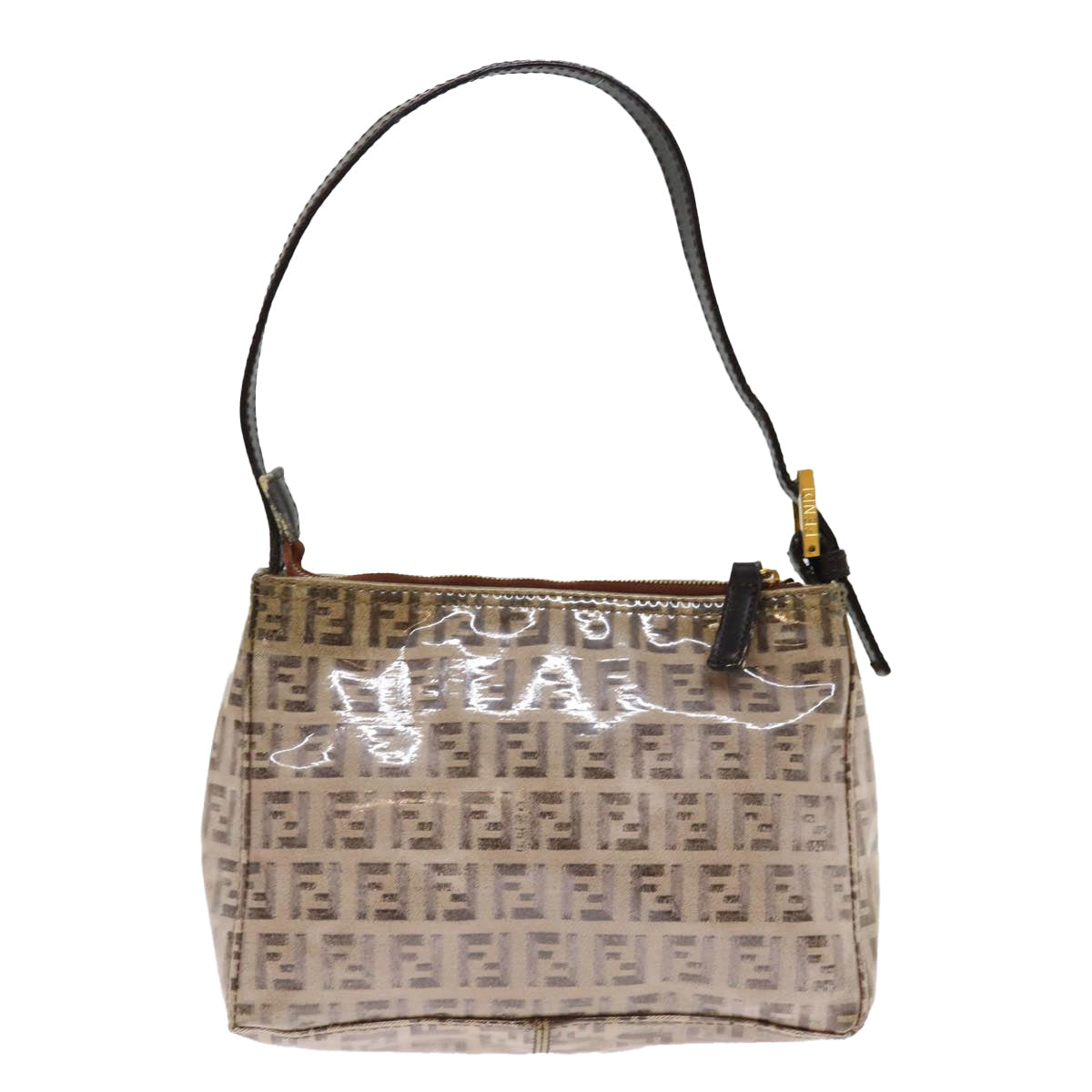 FENDI Zucchino Canvas Accessory Pouch Coated Canvas Beige 71230
