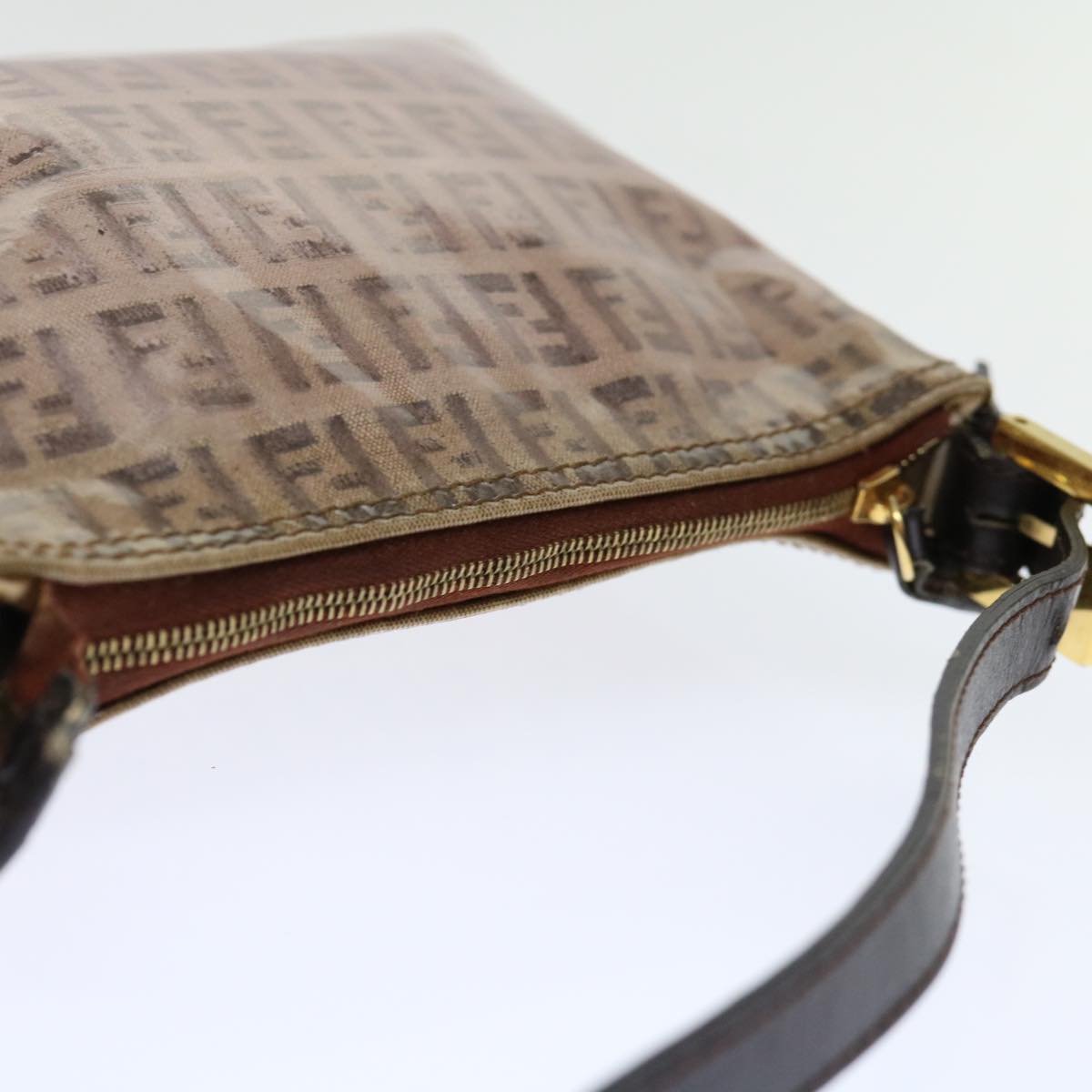 FENDI Zucchino Canvas Accessory Pouch Coated Canvas Beige 71230