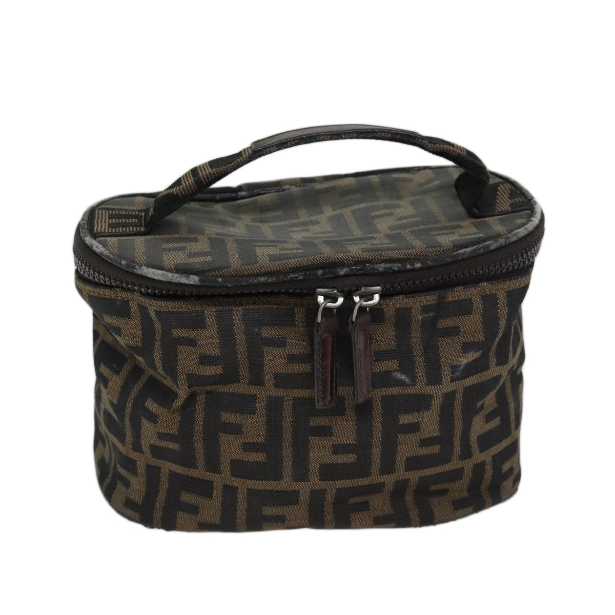 FENDI Zucca Canvas Vanity Cosmetic Pouch Brown 71232