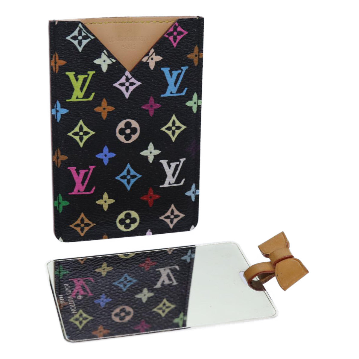 LOUIS VUITTON Monogram Multicolor Etui Mirror Black M92650 LV 71234