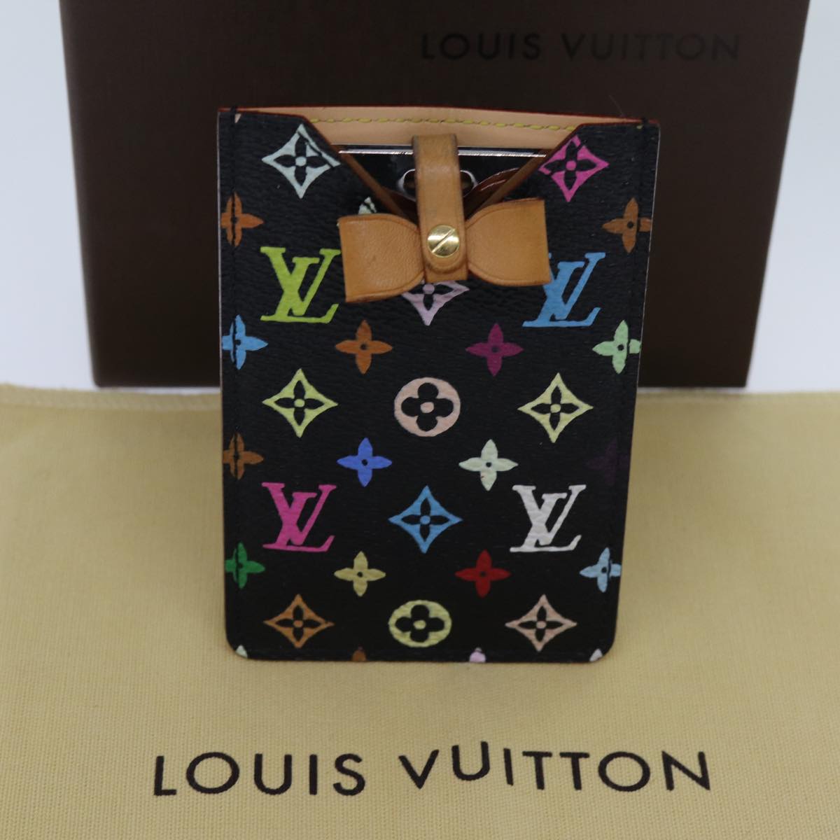 LOUIS VUITTON Monogram Multicolor Etui Mirror Black M92650 LV 71234
