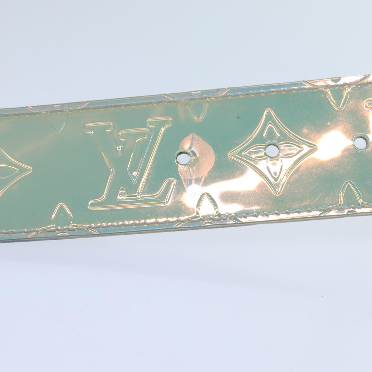 LOUIS VUITTON Prism Ceinture LV Shape Belt 44.1"" Silver M0219U LV 71237A