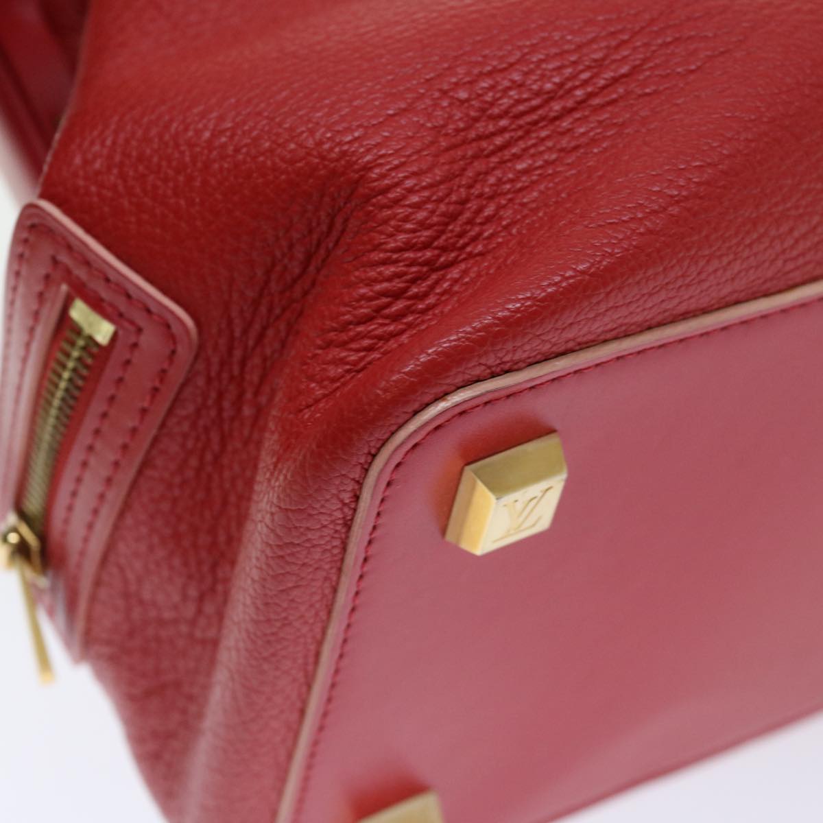 LOUIS VUITTON Suhari Angenu PM Hand Bag Leather Geranium M91843 LV 71249
