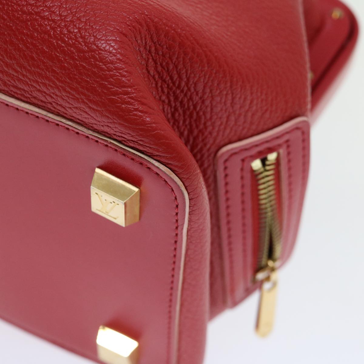 LOUIS VUITTON Suhari Angenu PM Hand Bag Leather Geranium M91843 LV 71249